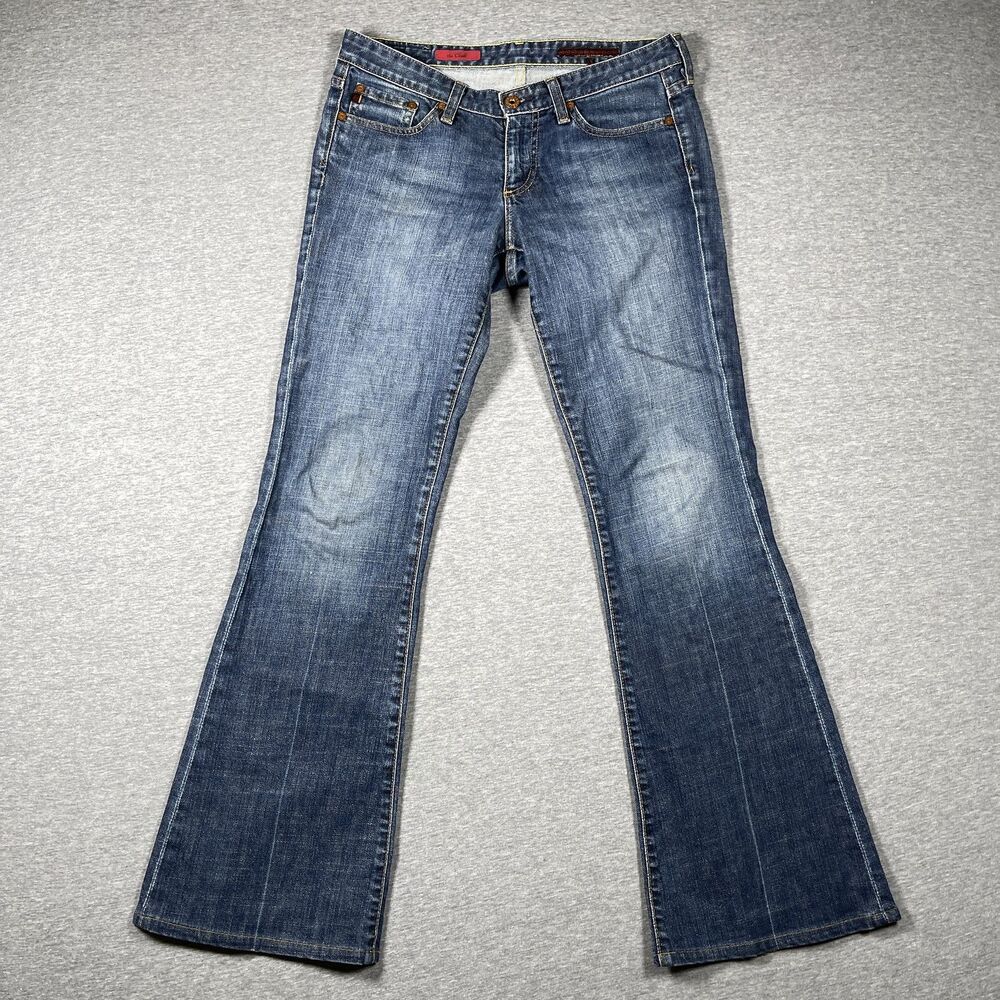 Adriano Goldschmied Jeans Womens 28 R Blue Medium Wash Flared Mid Rise USA Y2K